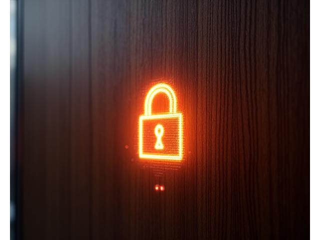 Secure digital lock with a wooden texture overlay, representing data security and user privacy.